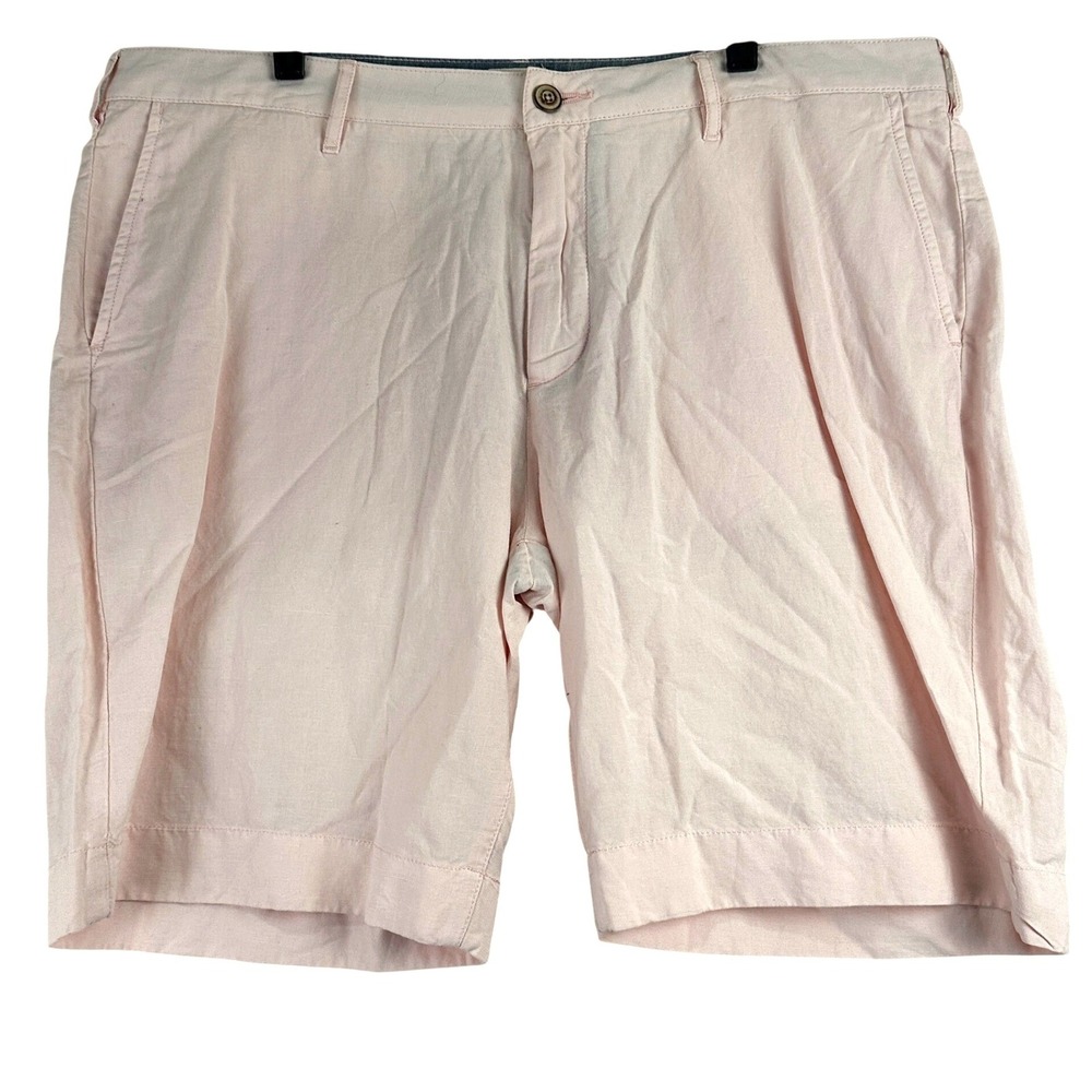 Faherty Linen Cotton Blend Shorts Mens 38 Pink Coastal Summer MBU2263-SPK